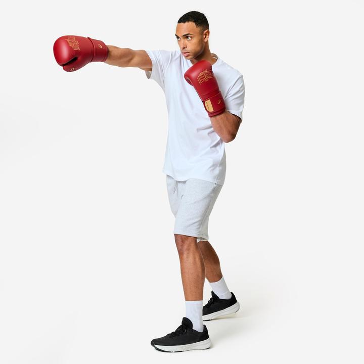Actual product image Domyos Boxhandschuhe ergonomischer Schutz - bordeauxrot (12 OZ, 12)