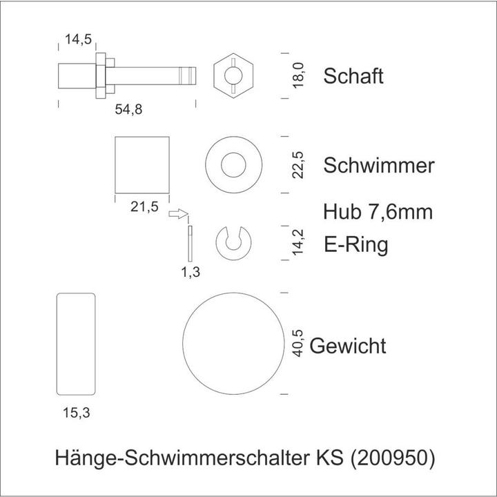 Produktbild Schabus Hänge-Schwimmerschalter Kunststoff