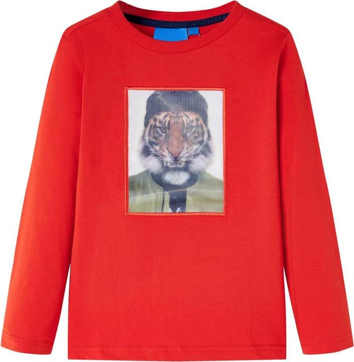 VidaXL Kinder-Langarmshirt Rot 92,Material: 100 % Baumwolle,Farbe (92)