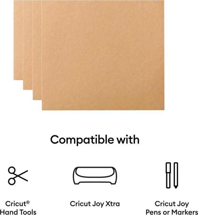 Cricut Stickerpapier Joy Xtra Kraft 24 x 30cm, 4 vellen, bruin (4 x)