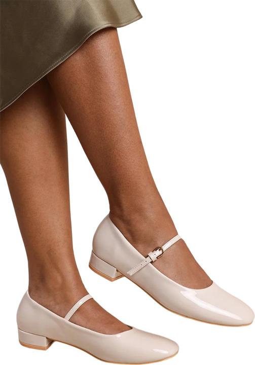 Actual product image Where's That From Womens/Ladies Minsk Patent Leather Buckle Detail Low Heel Pumps (37)