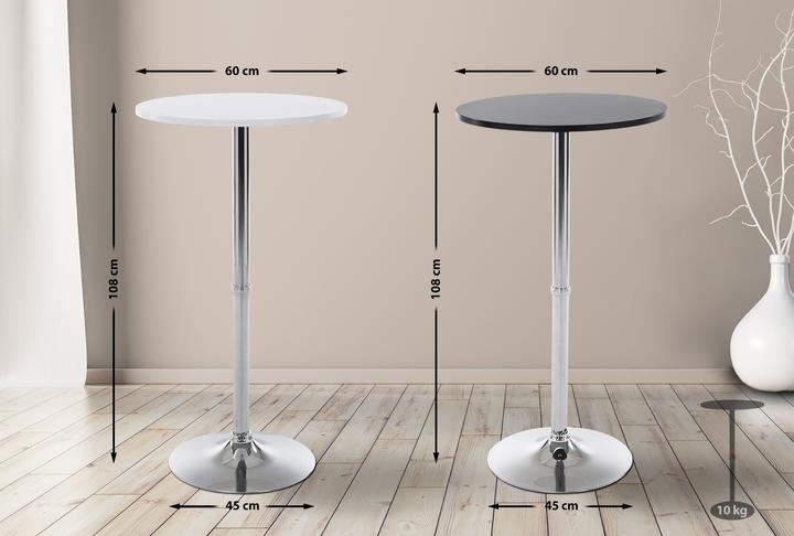 Actual product image CLP Bar table round, white (60 x 108 x 60 cm)