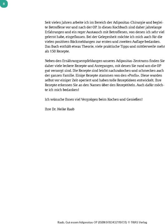 Produktbild Gut essen Adipositas-OP (Deutsch, Heike Raab, 2025)