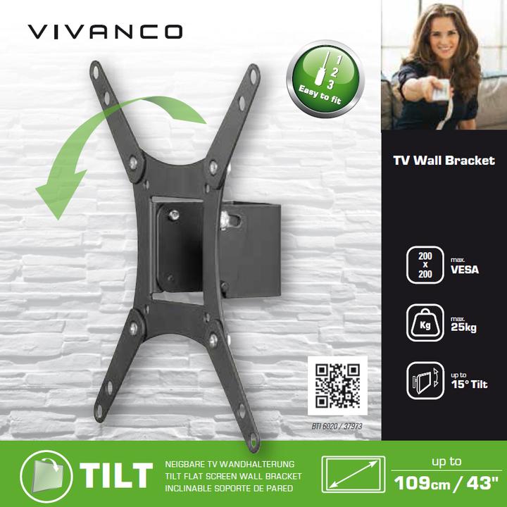 Immagine prodotto Vivanco Bti 6020 (Muro, 43", 25 kg)