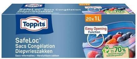 Produktbild Toppits Safeloc Zipper-Gefrierbeutel 1 Liter 20 (20 x)