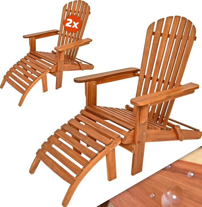 Casaria Sonnenstuhl Adirondack 2er Set Fussstütze