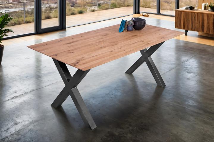 Produktbild SAM LOTTE Schweizer Kante massiv Eiche (200 x 100 x 77 cm)
