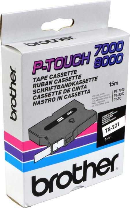 Actual product image Brother Tx-221 (0.90 cm, White, Black)