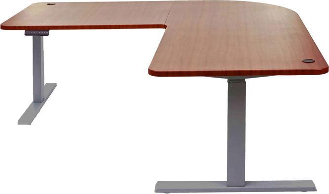 Actual product image Swisshandel24 Corner desk, computer desk, electrically height-adjustable 178x178cm 84kg natural, anthracite-grey (178 x 178 cm)