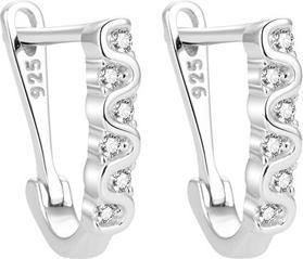 Beneto Unique silver earrings with zircons AGUC2151L (L)