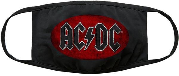 Actual product image Rock Off AC/DC Face Mask: Oval Logo Vintage