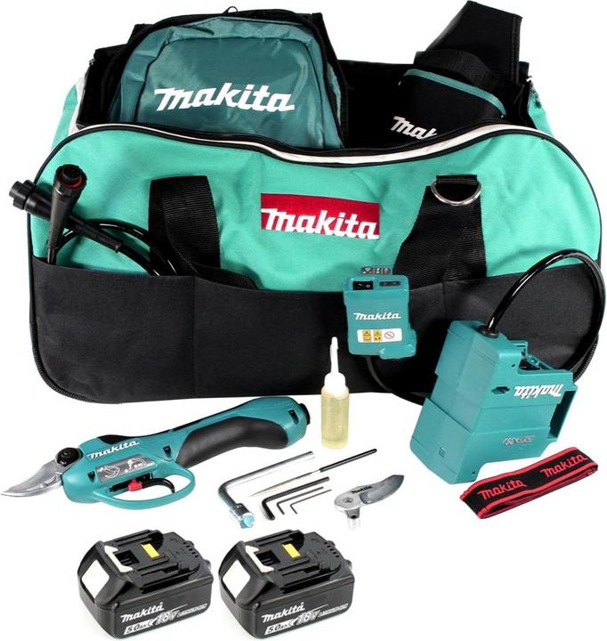 Actual product image Makita DUP 361 T Battery pruning shears Branch shears 36 V ( 2x 18 V ) + 2x rechargeable battery 5,0 Ah +