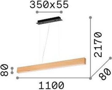 Immagine prodotto Ideal lux CRAFT Lampada a sospensione LED 37W legno bianco caldo 284460 (4600 lm)