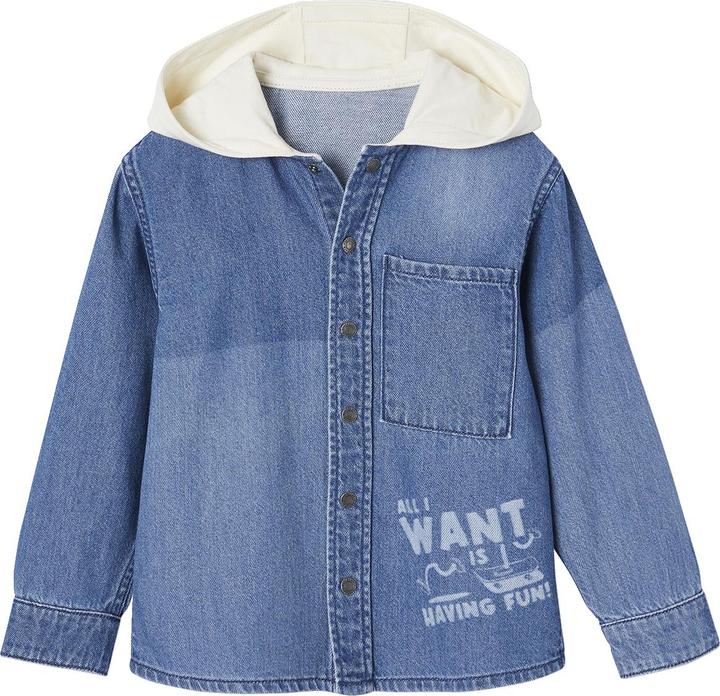 Immagine prodotto Vertbaudet Camicia da ragazzo in denim con cappuccio e toppe (92)