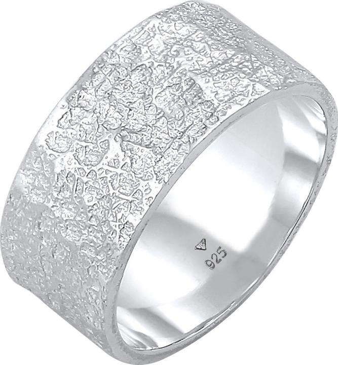 Actual product image Kuzzoi Ring Men Band Ring Organic Structure 925 Silver (62, 925 Silver)