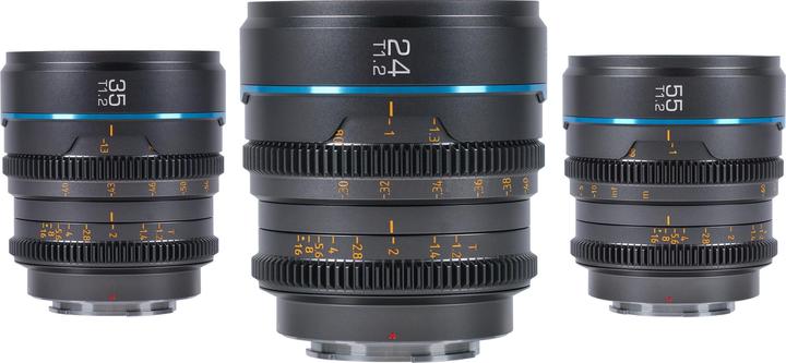 Image du produit Sirui Nightwalker 24 35+55mm T1.2 S35 MF Cine Lens Bundle X-Mount (Fujifilm X, APS-C / DX)