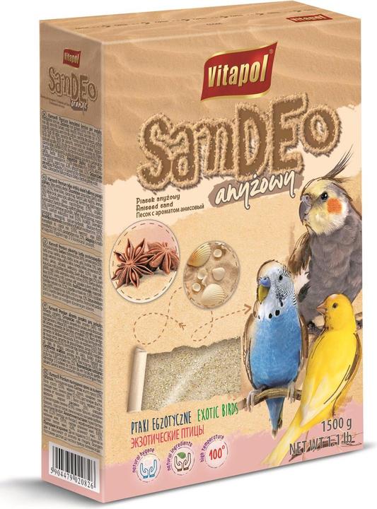 Actual product image Vitapol Aniseed sand for birds 1,5 kg (1.50 kg, Bird sand)