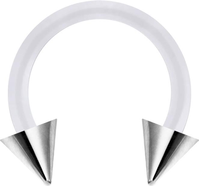 Produktbild Star Piercing Micro Circular Barbell transparent mit zwei Cones silber (Chirurgenstahl 316L, Bioflex, ohne Messing)