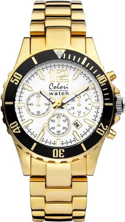 Colori 5 -Col155 - Uhr - weiss mit goldgerissen - 40 mm (40 mm)