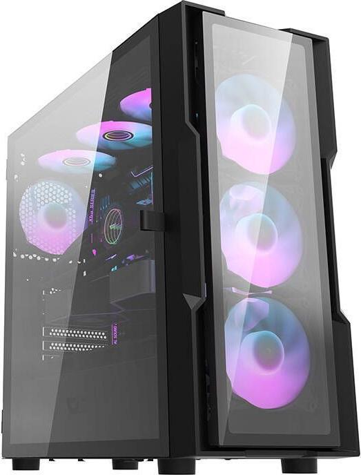 Darkflash Tech DK431 Glass Computer Case + 4 fans (black) (E-ATX, ATX)