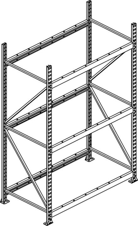 Actual product image META Regalbau Weitspannregal MINI-RACK B1400xT650xH2500 mm Anbaufeld 4 Stahlpaneele Fachlast 6