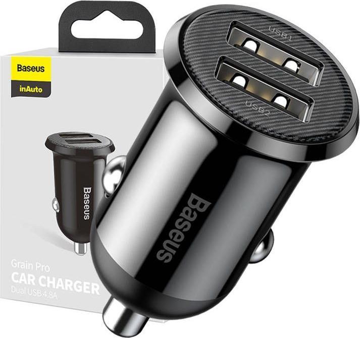 Immagine prodotto Baseus Caricatore da auto Grain Pro 2x USB 4,8A (nero)
