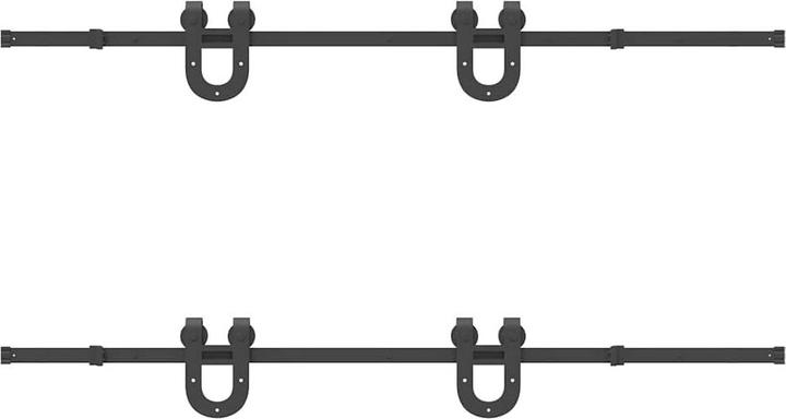 Produktbild VidaXL Schiebetürbeschlag-Set 200 cm Stahl Schwarz Schiebetürbeschlag Satz