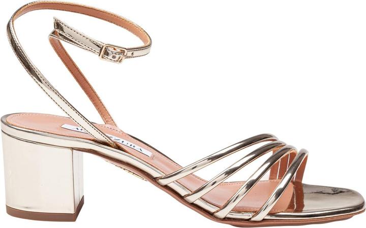Aquazzura latour sandal 50 in laminated leather color light gold (50)