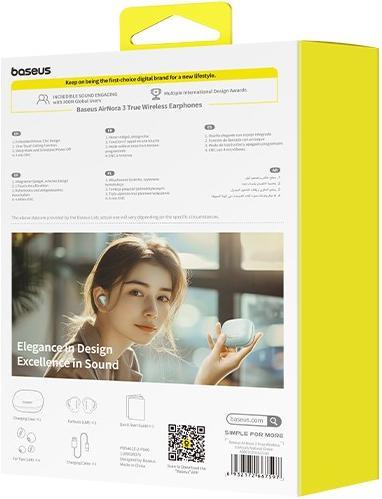 Produktbild Baseus AirNora 3 Kopfhörer True Wireless Stereo (TWS) im Ohr Anrufe/Musik Bluetooth Grün (ANC, 6 h, Kabellos)