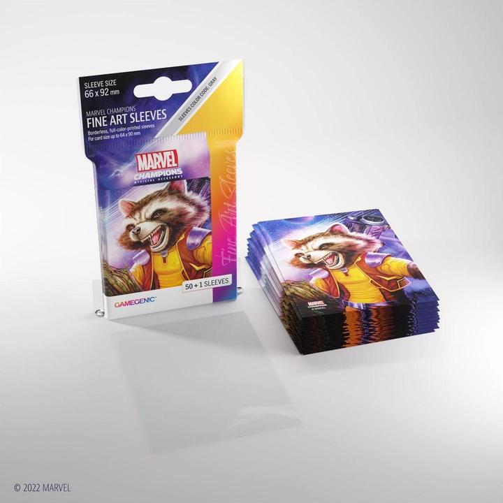 Image du produit Gamegenic Marvel Champions FINE ART Sleeves - Rocket Raccoon (pack individuel)