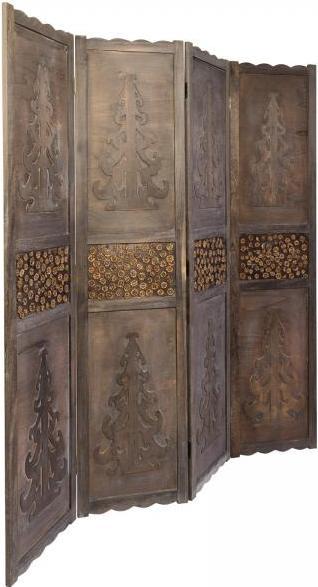 Produktbild Homestyle4u 3 fach Paravent Raumteiler Holz Trennwand spanische Wand Sichtschutz Braun