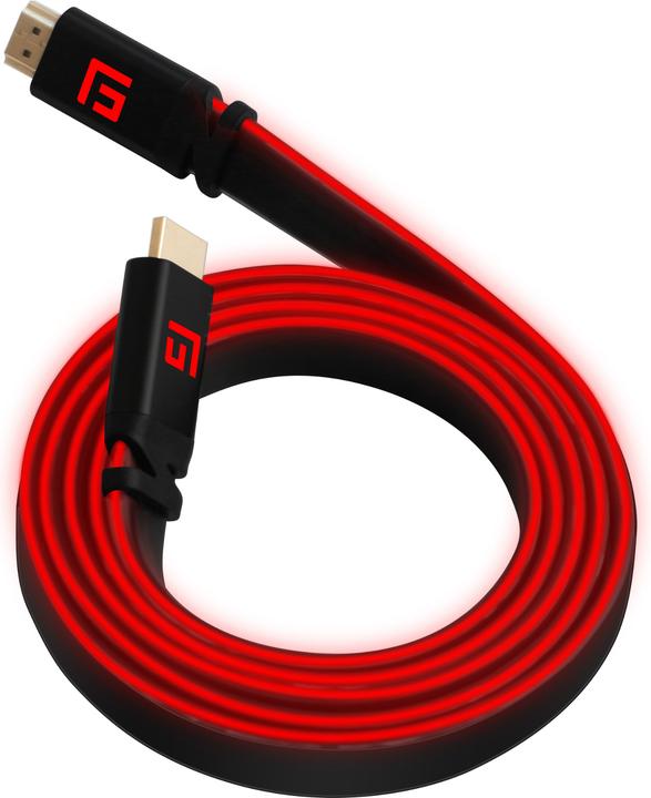 Floating Grip HDMI Cable High Speed 8K/60Hz LED 3.0m red (3 m, HDMI)