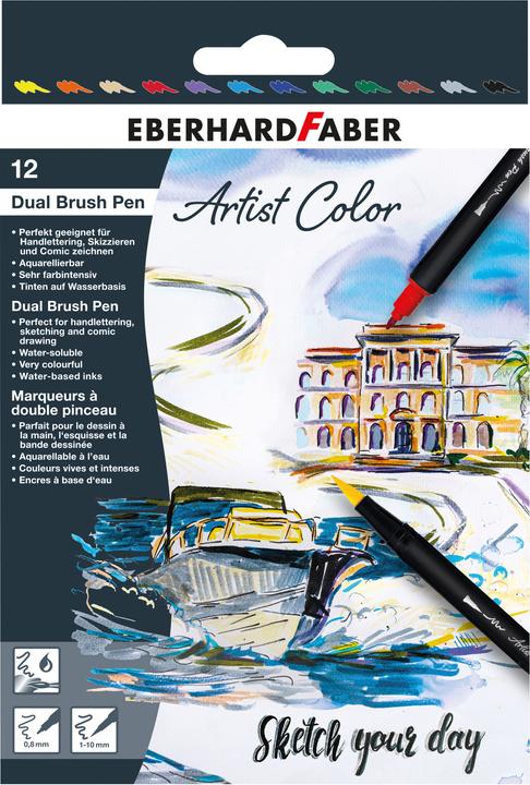 EberhardFaber Fiber pen Sketch Marker Artist Color 12 pieces (Multicoloured, 12 x)