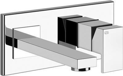 Gessi Rettangolo Fertigmontageset Einhebelmischer Waschtisch mit Auslauf, links, UP-Körper 44697,14