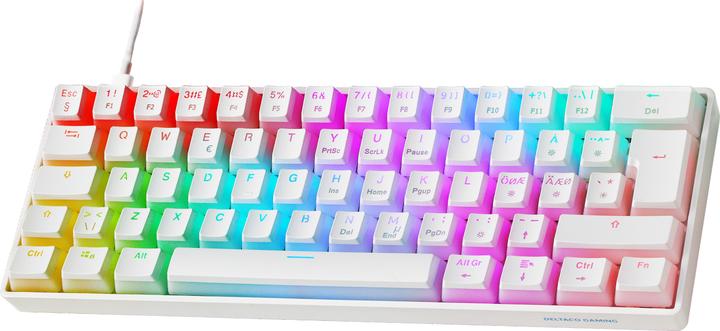 Produktbild Deltaco Mech 60% Keyboard Pudding Keycaps Hot swap RGB - Gaming Tastatur - Hvid (Kabelgebunden)