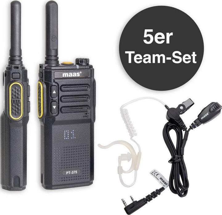 Actual product image Maas Elektronik Team-Set PT-375 KEP-24-VK 150111 PMR-Handfunkgerät 5er Set