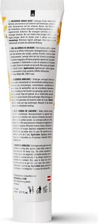 Valori nutrizionali e ingredienti Bano Arlberg Arnica Jelly Gel (Gel corpo, 60 ml)