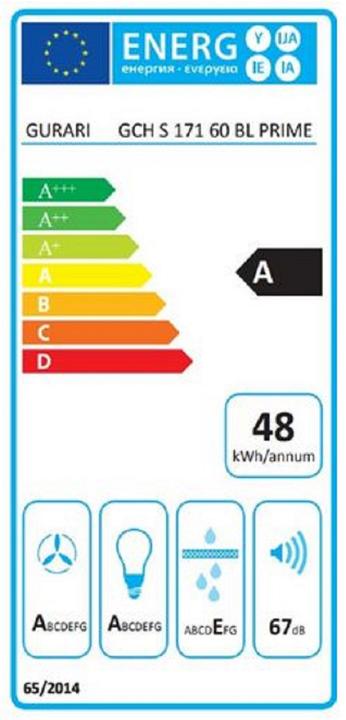 Label énergétique Gurari GCH S 171 60 BL PRIME