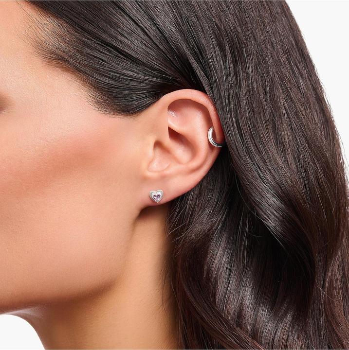 Immagine prodotto Thomas Sabo Orecchini a perno Cuore con zirconi rosa Argento annerito (Argento 925)