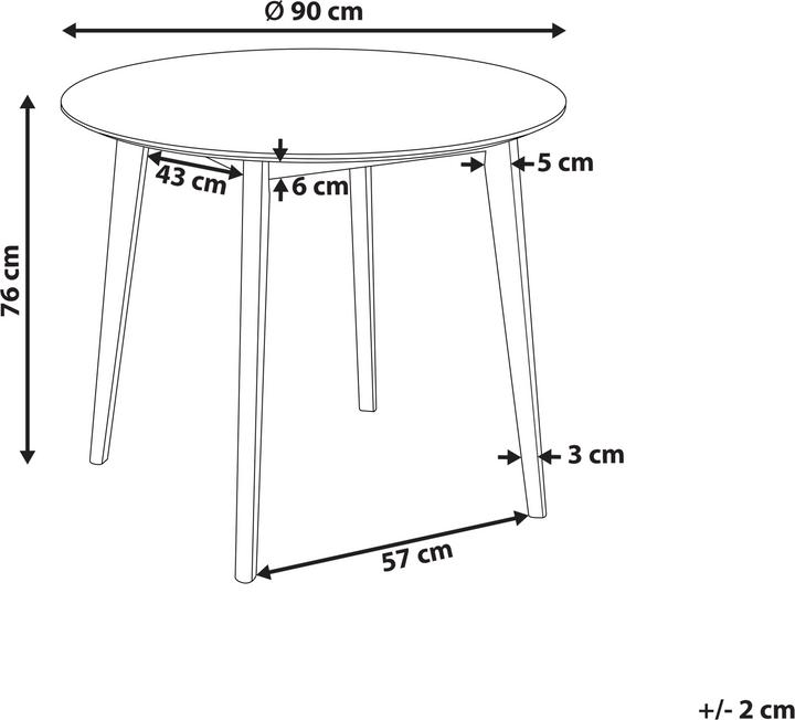 Image du produit Beliani Sandy (90 x 90 x 76 cm)