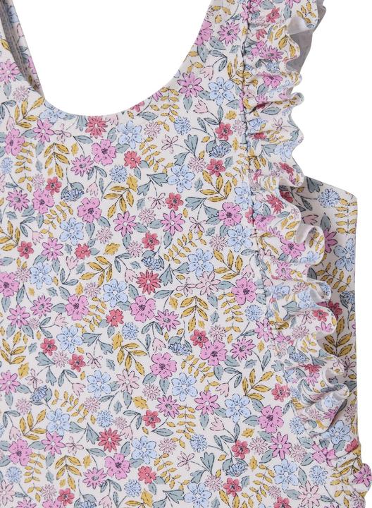 Vertbaudet Mädchen Baby Badeanzug mit Volants, Blumenprint