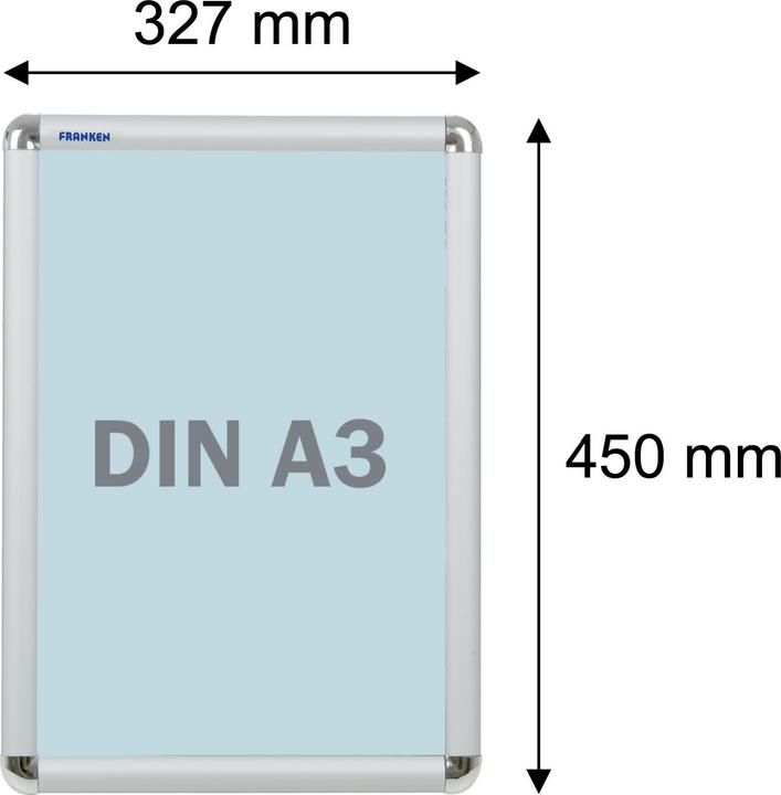 Immagine prodotto Franken Cornice per poster DIN A3, profilo di 25 mm cornice a scatto in alluminio anodizzato argento (A3)