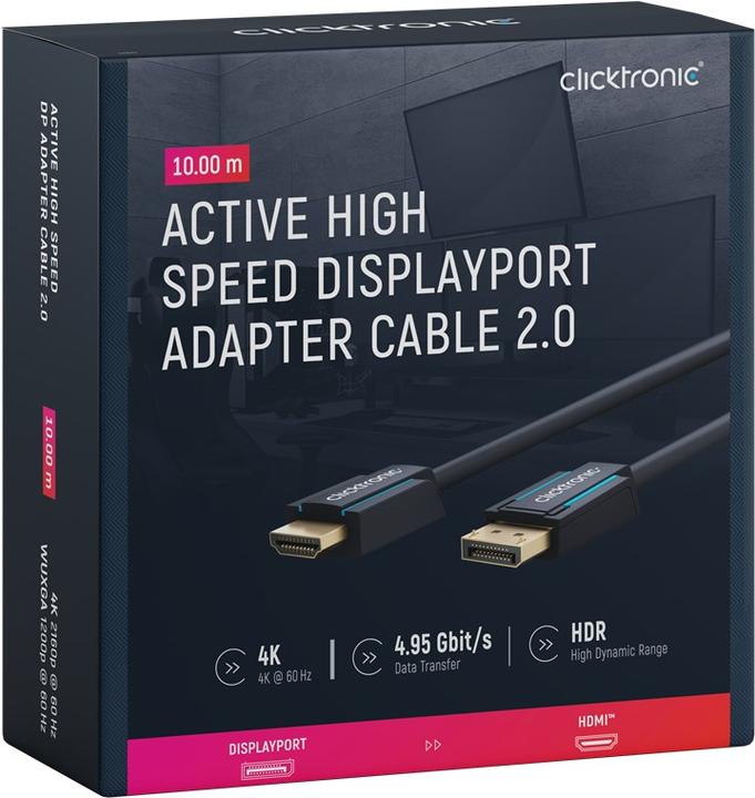 Produktbild clicktronic Casual DisplayPort/HDMI™ Adapterkabel, 10 m (10 m, DisplayPort, HDMI)