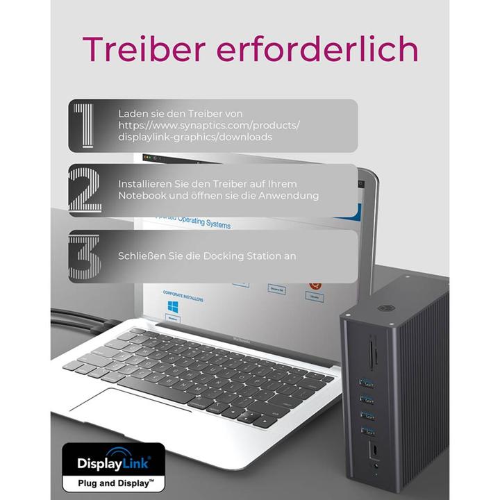 Actual product image Icy Box IB-DK2262AC (USB-C, 3 Ports)