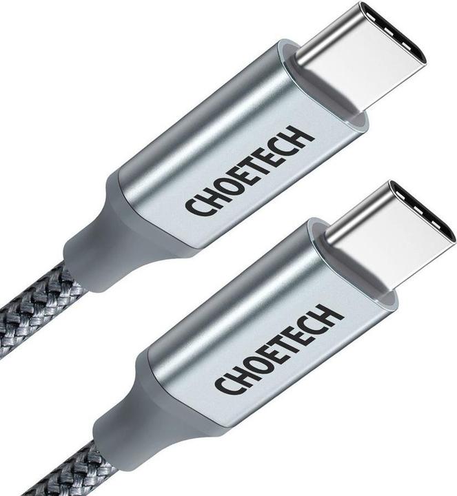 Image du produit Choetech USB Type C - Câble USB Type C 5A 100 W Alimentation 480 Mbps 1.8 m gris (XCC-1002-GY) (1.80 m, USB 2.0, 100 W)