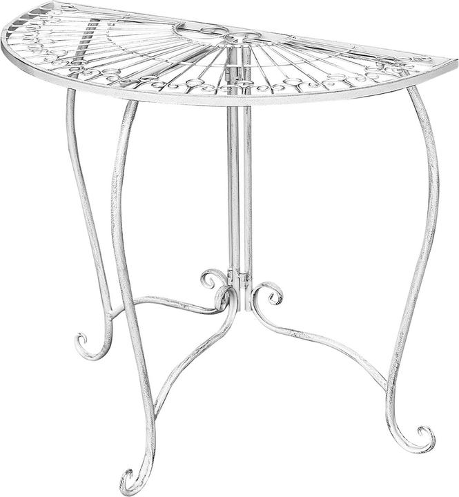 Actual product image Mojawo Wall table side table garden table balcony table semicircular foldable white (80 cm)