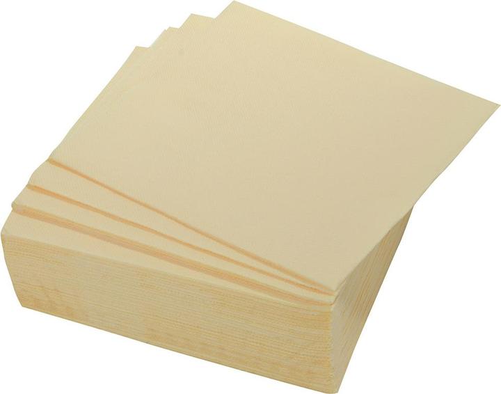Casativo 40er-Set Papier Servietten einfarbig, 2-lagig, beige, 38 x 38 cm (40 x, 38 x 38 cm)