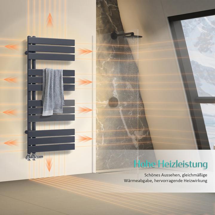 Actual product image Emke Bathroom Radiator Towel Rail Adjustable Temperature Control 160x50cm Black 794W (794 W)