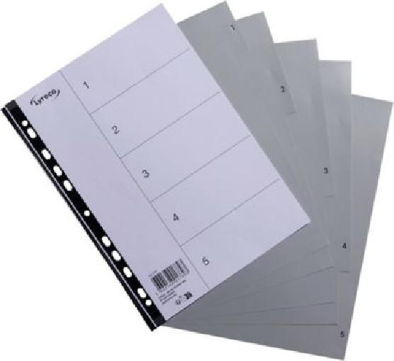 Image du produit Lyreco Register Kunststoff grau 1-5 A4