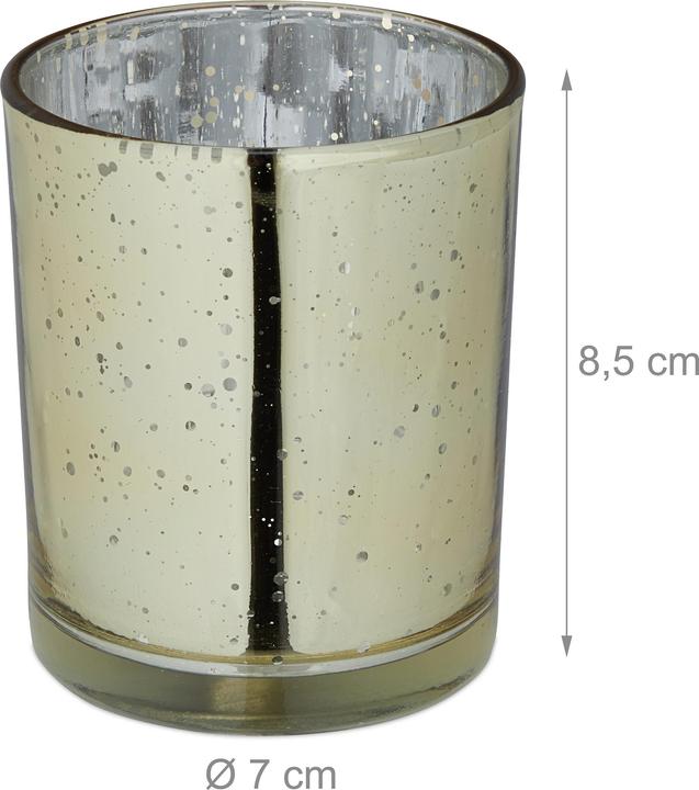 Actual product image Relaxdays 12x tealight jar (1 x, 7 x 7 x 8.5 cm)